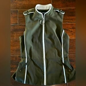 XOXO Women's Olive Green Vest With White Trim